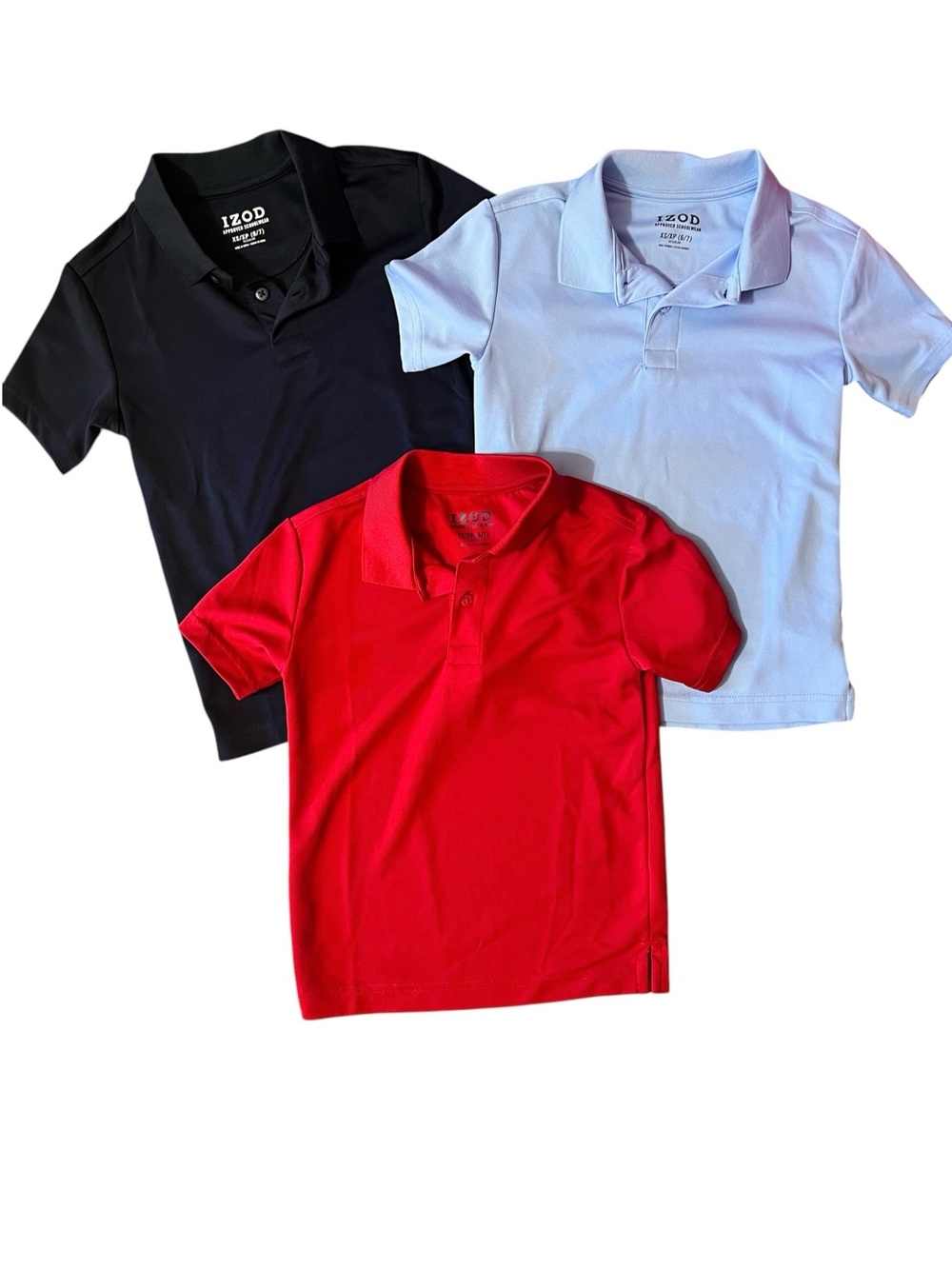 Izod Kids Boys Short Sleeve Polo Shirt - Red, Dark Blue, Light Blue Uniform